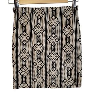 Geometric Tribal Mini Skirt Tribal Pencil Skirt Office Career Going Out Size‎ S